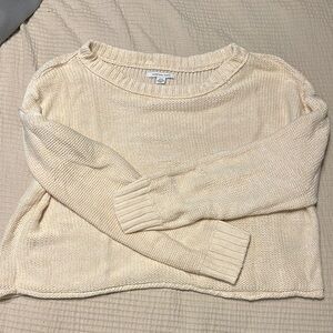 American Eagle Outfitters Cream Crew Neck Sweater